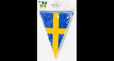 PE vlaggenlijn slinger Zweden - Sverige, lengte 10 meter