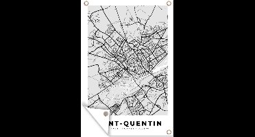 Tuindecoratie Saint-Quentin - Plattegrond - Frankrijk - Kaart - Stadskaart - 40x60 cm - Tuinposter - Tuindoek