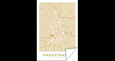 Poster Vintage - Kaart - Plattegrond - Stadskaart - Hoogstraten - 20x30 cm