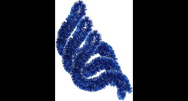Kerstslingers - 3x stuks - glitter blauw - folie lametta - 180 x 7 cm - kerstboom versiering / guirlandes - folieslinger - kerstversiering