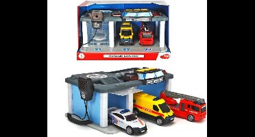 Dickie Toys Sos - Rescue Center Belgische Reddingsdiensten - Politie - Brandweer - Ambulance - Vanaf 3 jaar - Speelgoedgarage