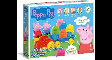 Baby Clementoni - Kleine Treinset Peppa Pig - Blokkenwagen - 14 stukjes, blokken voor kinderen