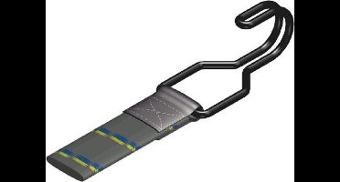 Snelbinder met stalen haken - 45cm - Zwart