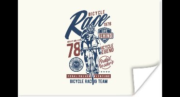 Poster Wielrennen - Race - Vintage - 30x20 cm - Vaderdag cadeau - Geschenk - Cadeautje voor hem - Tip - Mannen