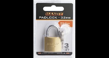 Handy - Hangslot met Sleutel 32mm - Hangsloten - Gehard staal - Sluiting ⌀ 5MM - incl. 3 Sleutels - Slot - Slotje - BPK