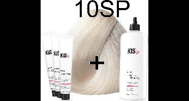 Kis KeraCream Color - 100ml - Haarverf Set - 10SP Super platinablond | KIS - (3 x haarverf & 1L waterstofperoxide)