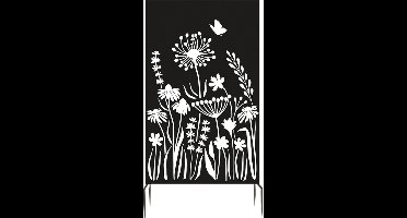 Esschert Design IJzeren privacyscherm met bloemenontwerp kan ook als Trellis gebruikt worden L 25 x B 100,4 x H 186