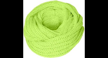 Apollo - Feest snood gebreid - Carnaval snood - Fluor geel - one size - Colsjaal - Carnaval accessoires - Party