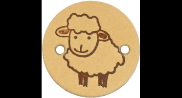 Durable Leren Label met Schaapopdruk – 2 cm – Set van 2 Stuks