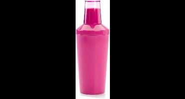 Plasticforte Cocktailshaker - kunststof - roze - 500 ml - 22 cm hoog - Cocktails maken