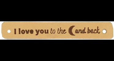 Leren Labels "I Love You to the Moon and Back" – Durable (2 stuks)