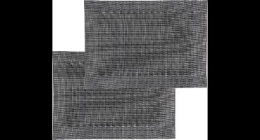 Secret de Gourmet diner placemat Texaline - Set van 6x stuks - zwart - 50 x 35 cm - Onderleggers