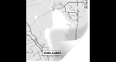 Muurstickers - Sticker Folie - Nederland - Stadskaart - Kaart - Zuidlaardermeer - Plattegrond - 30x30 cm - Plakfolie - Muurstickers Kinderkamer - Zelfklevend Behang - Zelfklevend behangpapier - Stickerfolie