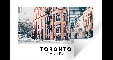 Muurstickers - Sticker Folie - Toronto - Winter - Weg - 30x20 cm - Plakfolie - Muurstickers Kinderkamer - Zelfklevend Behang - Zelfklevend behangpapier - Stickerfolie