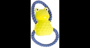 Duvo+ hondenspeelgoed Latex kikker met touw Gemengde kleuren 4,8x10,2x16,5cm
