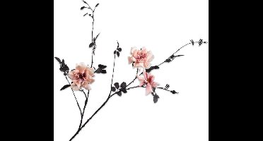 Silk-ka Kunstbloem-Zijde Roos Tak Perzik 116 cm