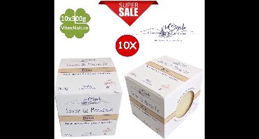 Savon De Marseille zeep 10x300g glycerine GEUR EN KLEURSTOF VRIJ origineel Frans zeepblok CUBE La Cigale