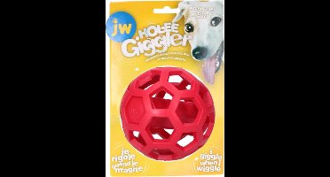 JW Hol-ee giggler hondenbal - Hondenspeeltje - Hondenspeelgoed - Met geluiden - 11,5cm diameter - Rood