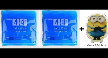Cold/Hotpack - 14 x 13 cm - voordeelset - 2 stuks + Minion mini coldpack!