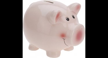 Free & Easy Spaarvarken - roze - dolomiet - 11 x 9 cm - spaarpot - sparen - cadeau