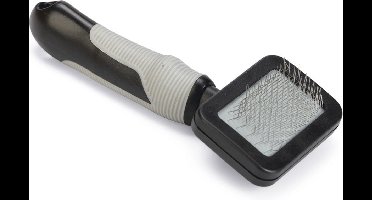 Beeztees Slickerborstel - Hondenverzorging - Klein - Zwart/Grijs - 17,5 cm