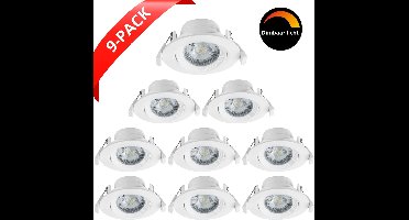 DimSpot LED Inbouwspots wit voor binnen - Dimbaar & Kantelbaar - 9 Inbouw spotjes - Inbouwspot