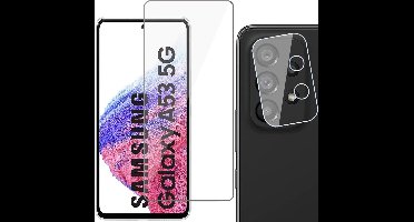 Screenprotector geschikt voor Samsung Galaxy A53 - Gehard Glas Beschermglas Tempered Glass Screen Protector - Camera Lens Protector