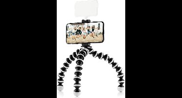 MOJOGEAR Flexibel statief XL met extra flexibele poten — Voor Smartphone / compactcamera / action cam — Tot 25 cm hoog — met houder voor smartphones tot 9,5 cm breed — Zwart/Wit