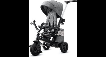 Kinderkraft EASYTWIST Driewieler - Voor Kinderen vanaf 9 Maanden - 360° Draaibare Zit, Verstelbaar en Opvouwbaar, Met Zonnescherm en Opbergruimte - Grijs