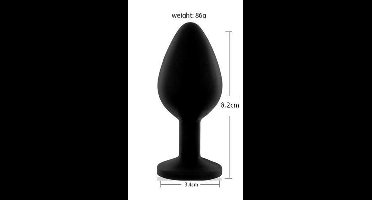 Anaal plug - Siliconen - Plug - Zwart - Zwarte Steen - Ø 3.4 cm - Medium