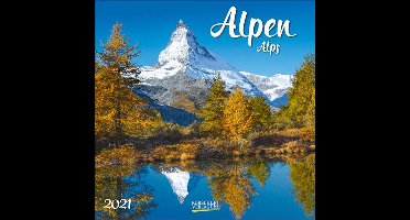 Comello Wandkalender Alpen 30 X 30 Cm Papier Blauw/groen