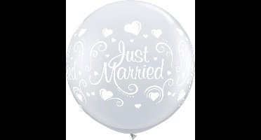 Qualatex - Ballonnen hart Just Married (2 stuks)