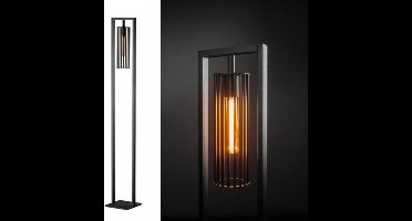 ETH Birdy Vloerlamp - mat zwart metaal - 1xE27 - 140cm