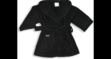 Funnies Badjas Zwart 0-12 Maanden Baby Badjas, Badjas Kinderen, Peuterbadjas - 100% Katoenen Badstof - Zacht en Absorberend - Perfect na Zwemmen, Douchen of Badderen - Ideaal als Cadeau voor Baby’s en Kinderen