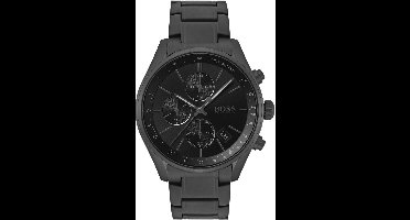 Hugo Boss Grand Prix Ser - Herenhorloge - Zwart - Chronograaf - Staal