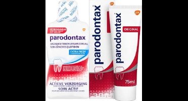 Parodontax Extra Fresh Mondwater 250 ML & Parodontax Original Tandpasta