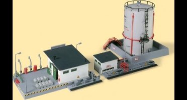Auhagen 12 264 H0, TT Benzineoverslagplaats met grote opslagtank