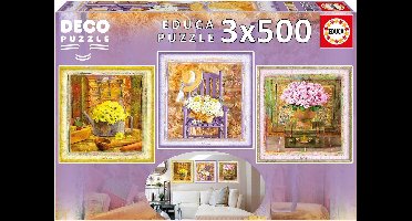 Legpuzzels - 3 van 500 stukjes - Deco Enchanted Moments - Educa  puzzel