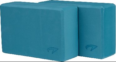 Avento Yoga Blok - Set van 2 - Foam - Blauw - 23 x 15 x 7.6 cm