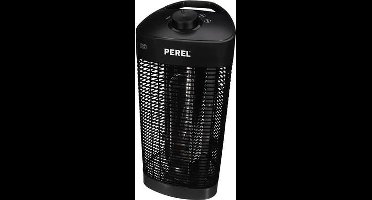 Perel Mobiele terrasverwarmer, 1200 W, met kantelbeveiliging, 2 warmteniveaus, oscillerend, plensdicht, metaal, zwart