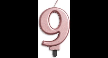 Wefiesta Verjaardagskaars Cijfer 9 Wax 7,8 Cm Roségoud