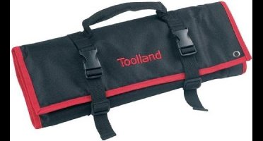 Toolland Gereedschapsroltas, nylon, opolbaar, met 14 insteekvakken, 2 snelsluitingen, handgreep, zwart/rood