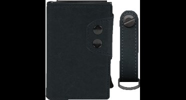 Silvergear Pasjeshouder en Sleutelhouder - Ruimte voor 6 Pasjes en 8 Sleutels - Leer - RFID- Vaderdag Cadeau - Ideaal Cadeau voor heren - Mannen en Vrouwen - Zwart