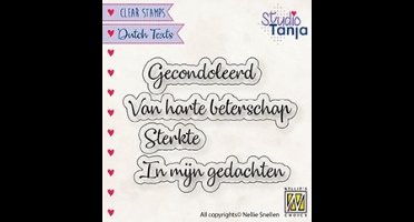 Nellie's Choice Clearstamp - Stempel met Nederlandse teksten - Beterschap, Gecondoleerd