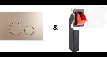 RAYBRO Cortado 45 Pack Bronze Gold - Champagne Gold (Cortado 45 en RAYBRO Toiletblokhouder) - voor Geberit Delta inbouwreservoir (UP100) - Geberit Sigma (UP320 en UP300) - Rapotec - REZI, Kronenbach - JomoTech.