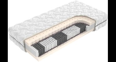 Beddenscout24 Vita Lux matras 100 x 220 - Clima natuurlatex matras - Pocketvering- 23cm dik - Ergonomisch - Antibacterieel - Wasbare hoes