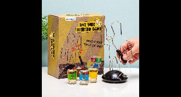 Out of the Blue - Hot Wire Drankspel - Zenuwspiraal Met Shotglazen - Inclusief 4 Shotglazen - 19x10x23 cm - Drankspel Voor 2 of Meer Personen - Party Game Voor Feestjes en Vrijgezellenavonden