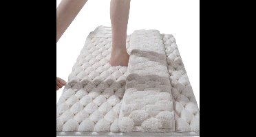 S&E Zachte Jacquard Badmat - Absorberend - Antislip - Sneldrogend - wit