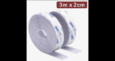 Quadrios 24CA323 Klittenband Om vast te plakken Haak- en lusdeel (l x b) 3 m x 2 cm Wit 3 m