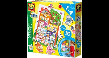 SES Creative – Mijn eerste Poster met Stickers – Richt je huis in met leuke stickers - Posterhuis - Poster 49,5 x 35 cm + 100 stickers - Veilige Papieren Stickers - Stickers plakken voor 1 tot 4 jaar